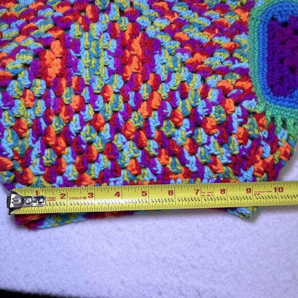 Crochet shorts waist tie rainbow multi-color festival unisex Pride, Music - Picture 7 of 11